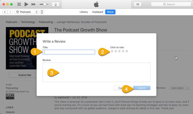 Podcast Growth Show Reviews How To Step 03-640 Podcast Growth Show Reviews How To Step 03-640