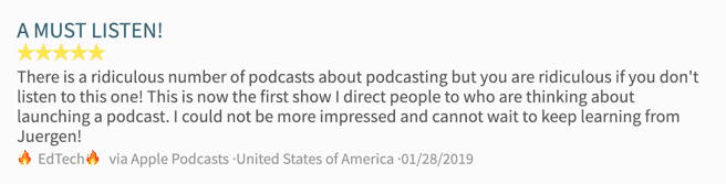 Podcast Testimonial
