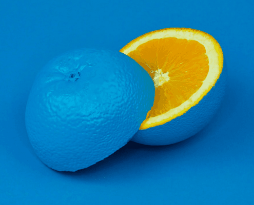Podcast Cover Art - orange on blue background